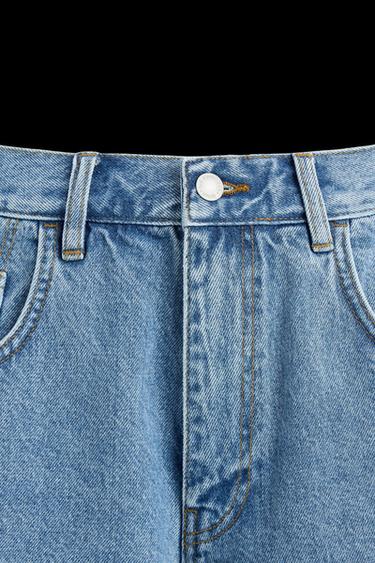BAGGY FIT DENIM BERMUDA SHORTS - Blue by Zara