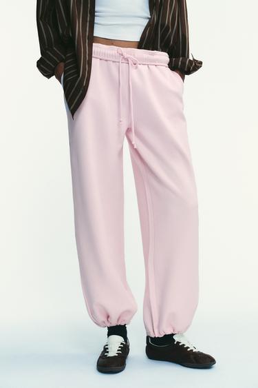 BASIC STRAIGHT PLUSH TROUSERS - Pink de Zara - Image 2
