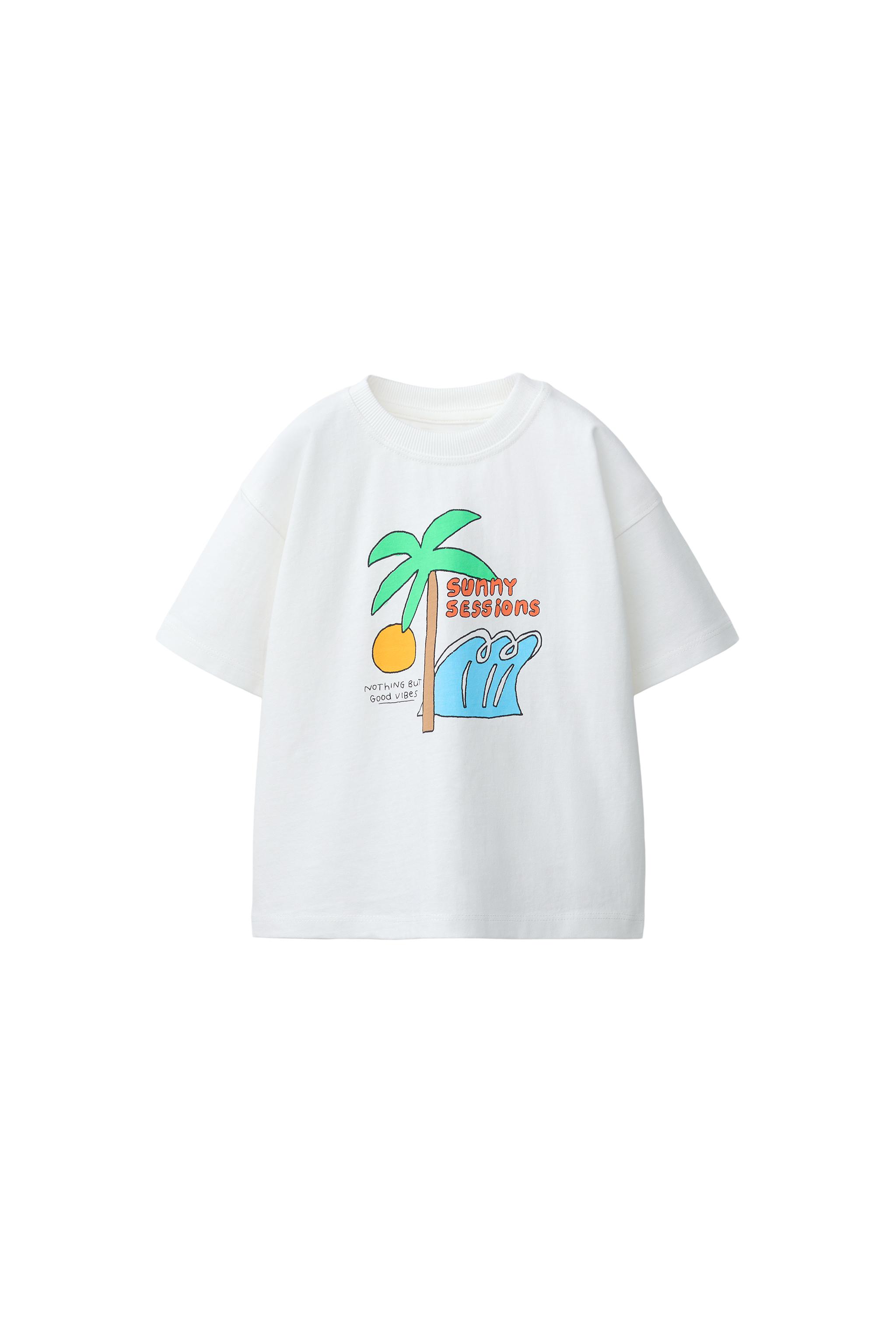ZARA フロッキーＴシャツ EMBROIDERED FLORAL T-SHIRT - Ecru | ZARA United States
