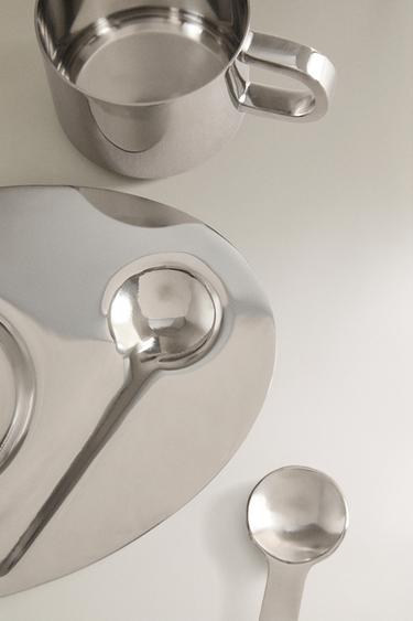 STEEL MUG, SPOON AND TRAY SET - Steel by Zara - Image 3