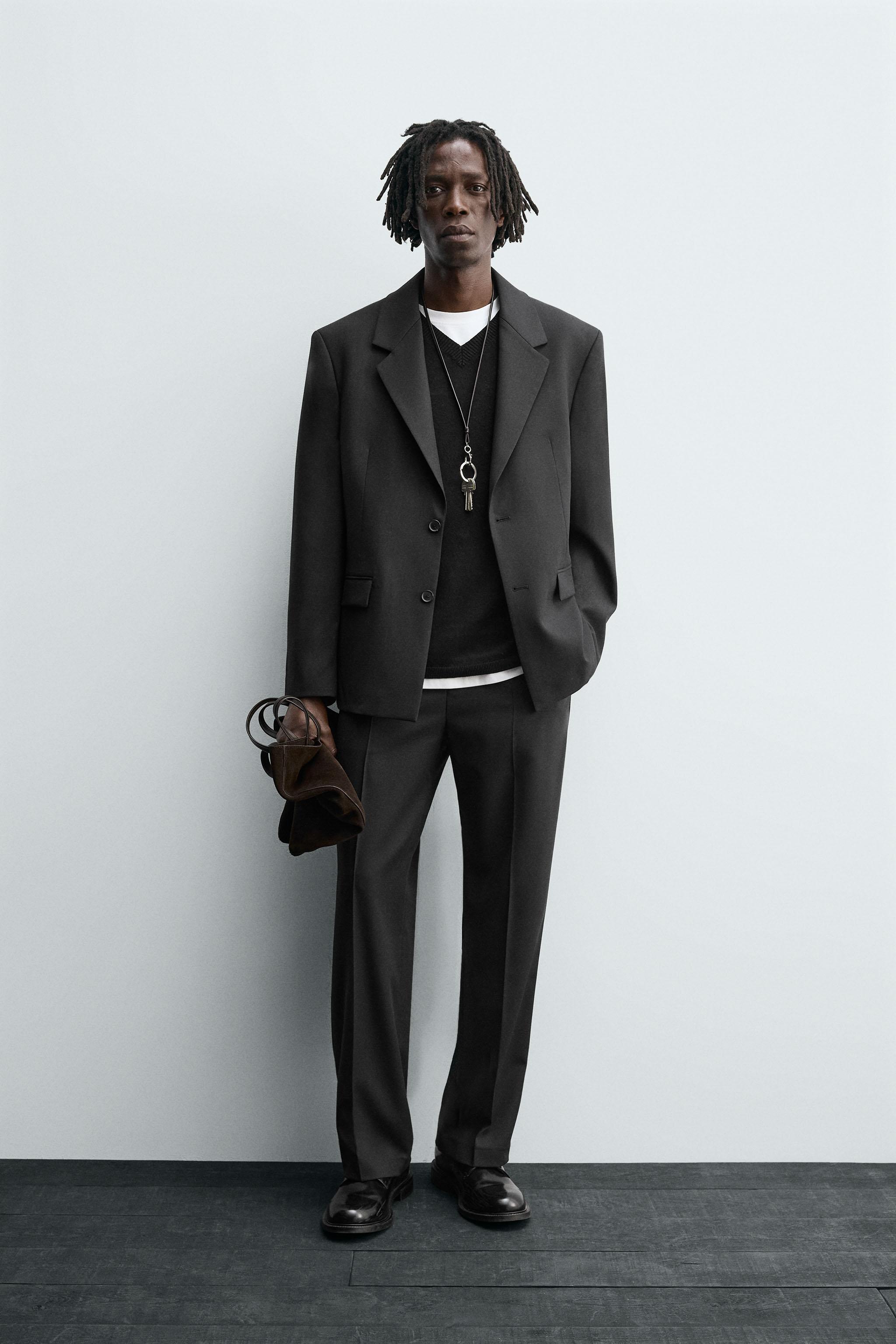 TEXTURED SUIT PANTS - Anthracite Gray | ZARA United States