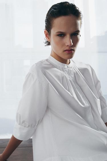 CHEMISE À MANCHES BOUFFANTES ZW COLLECTION - Blanc de Zara - Image 1