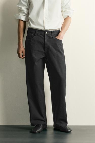 Zara STRAIGHT RELAXED FIT JEANS - Black