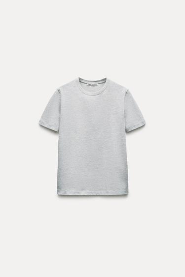 HEAVY COTTON T-SHIRT - Grey marl by Zara - Image 0