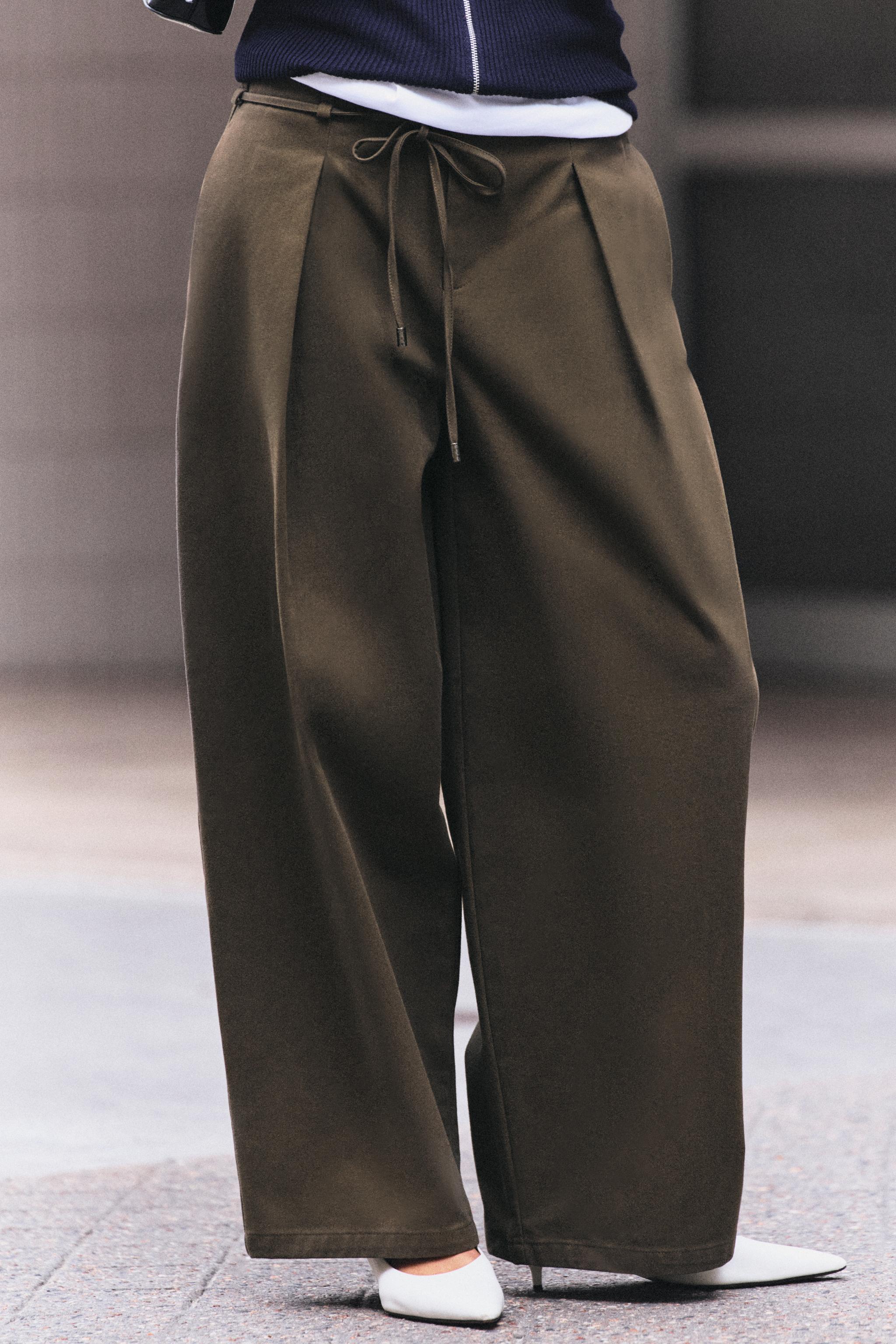 Zara Kemerli Geniş Paça Pantolon görsel 2