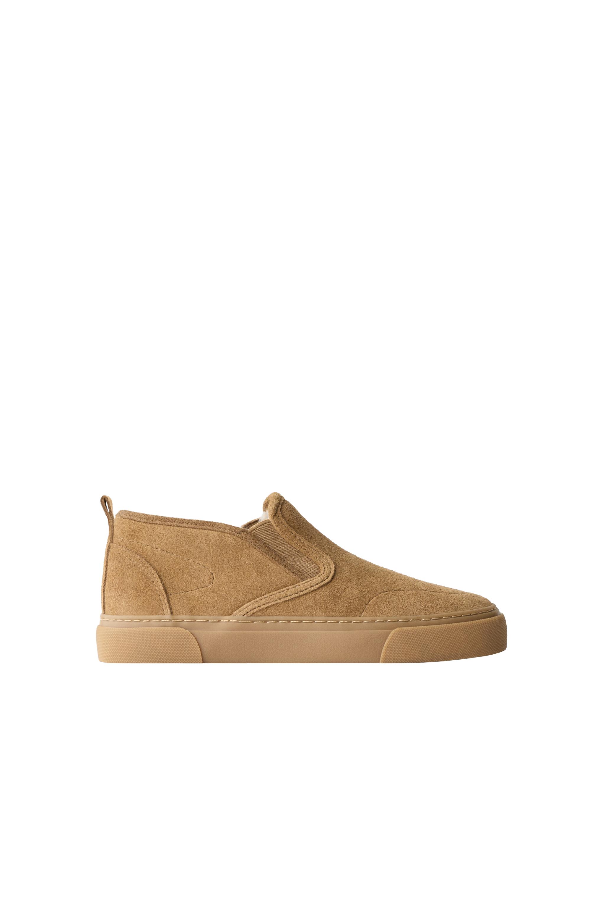 LINED LEATHER PLIMSOLLS - Brown | ZARA United States