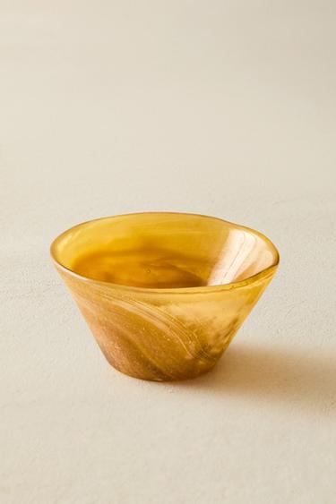CONTRAST GLASS BOWL - Caramel by Zara