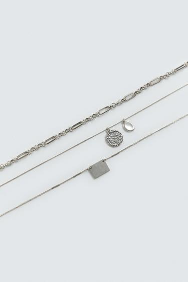 LOT DE 3 COLLIERS ASSORTIS - Argent de Zara - Image 4