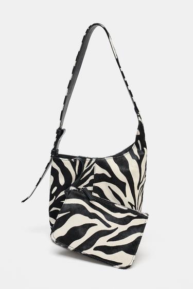 ASYMMETRIC SOFT LEATHER MINI BUCKET BAG - Zebra by Zara - Image 2
