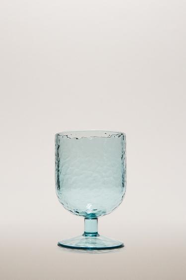 VINGLAS I AKRYL MED UDHAMRET EFFEKT - blålig fra Zara