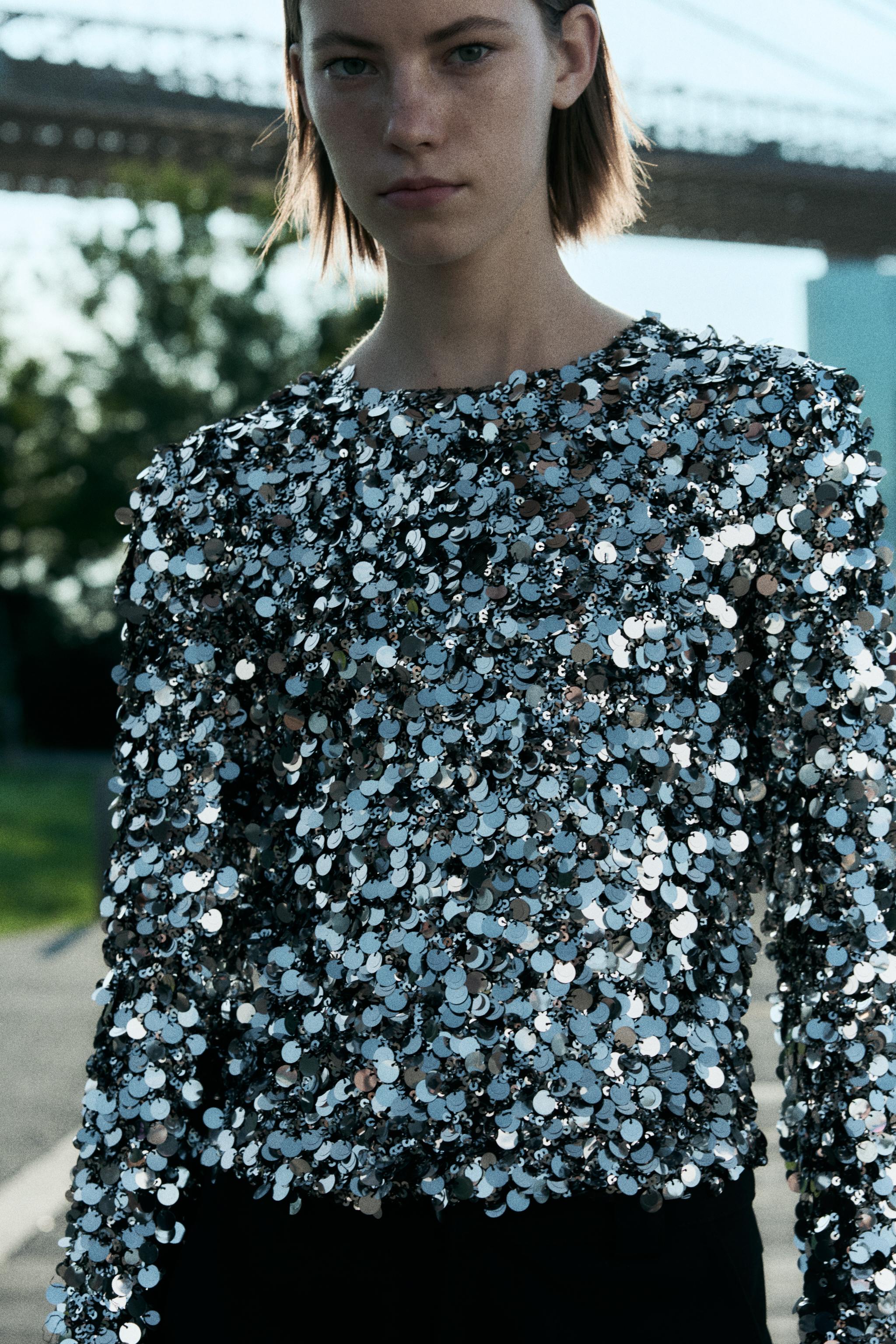 Maglia paillettes zara on sale