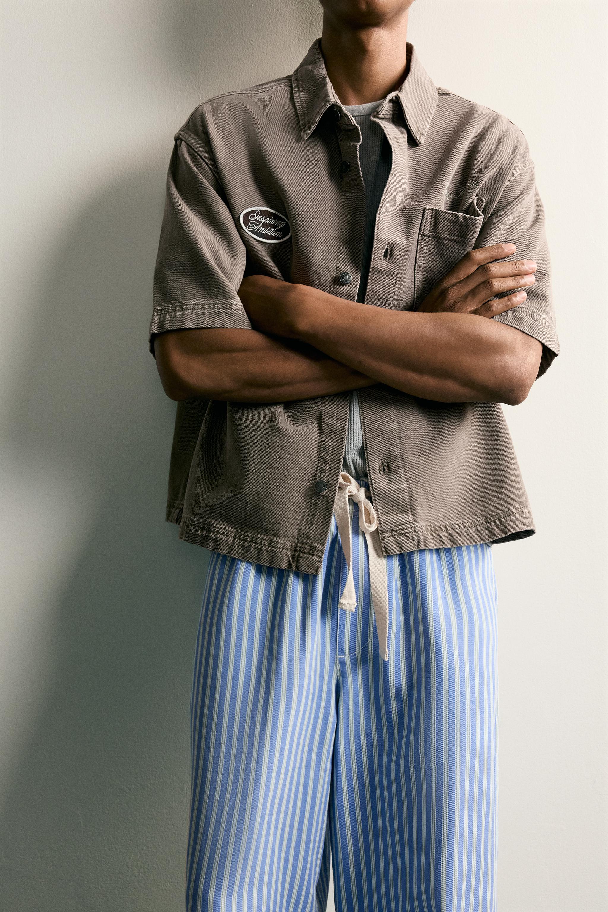 EMBROIDERED PATCH BOXY FIT OVERSHIRT