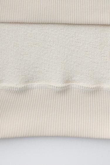 EMBROIDERED LACE SWEATSHIRT - Ecru by Zara - Image 3