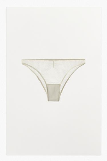 سروال داخلي شبكي منقط - خَام الخاص بـ Zara