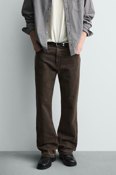 FLARE FIT JEANS - Brown by Zara