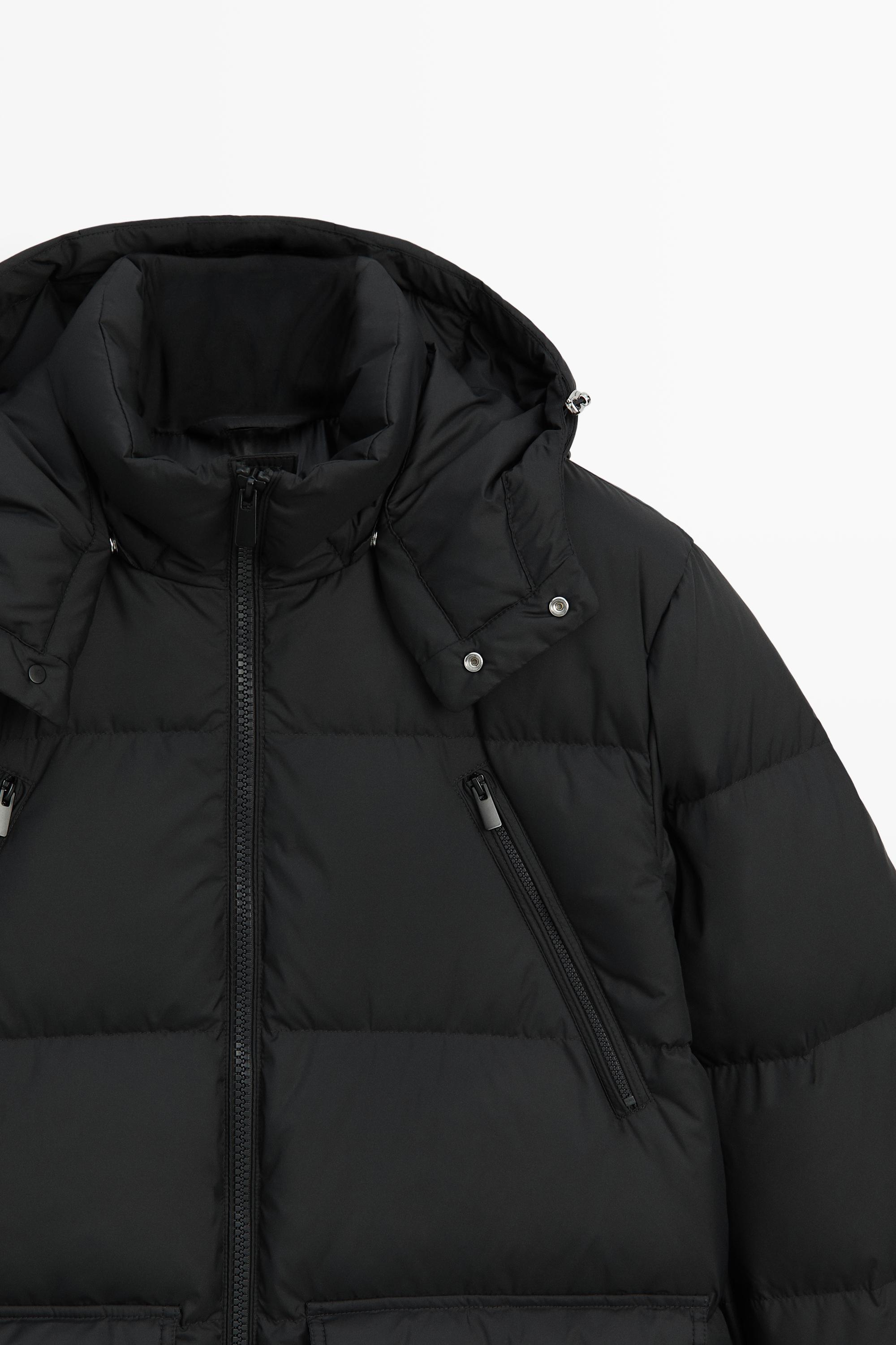 Down jacket with pocket detail