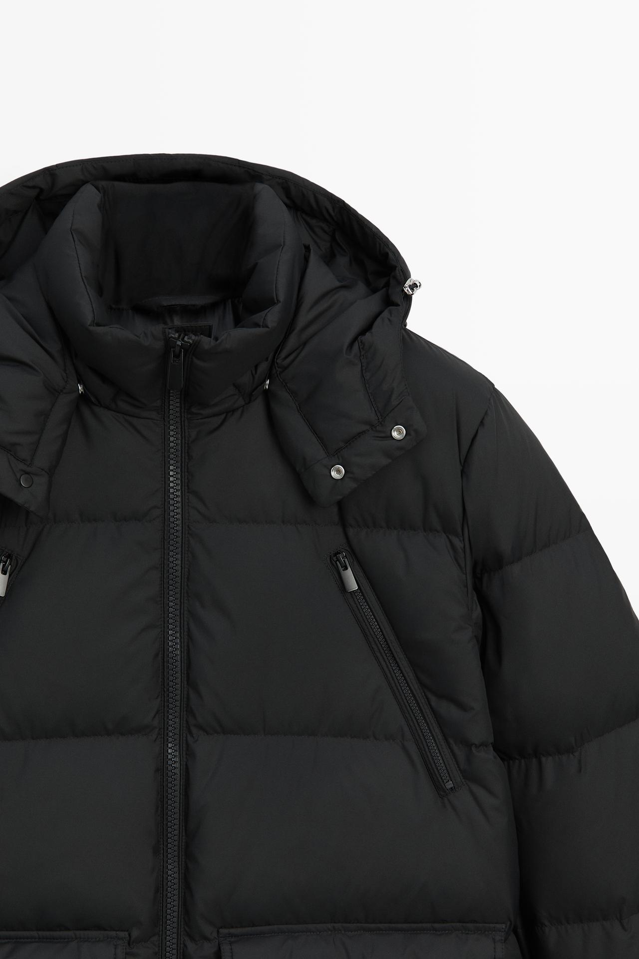 Down jacket with pocket detail — Anthracite Gray