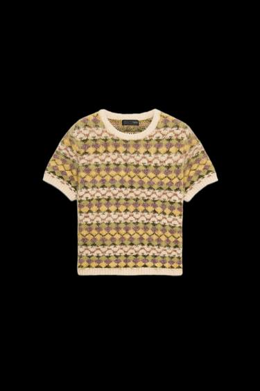 PULLOVER AUS JACQUARD-STRICK MIT GEBÜRSTETER OPTIK - Bunt von Zara - Bild 0