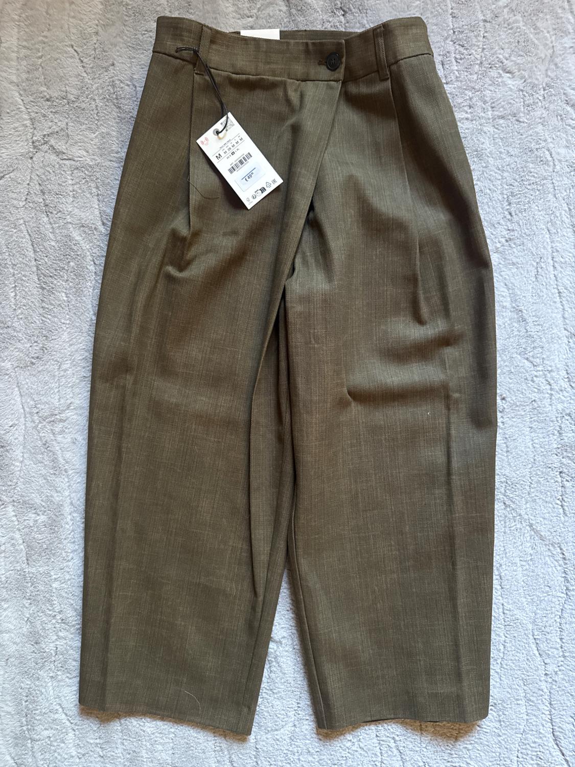 ZW COLLECTION CROPPED TROUSERS WITH DARTS - Image 3