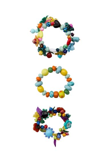 PACK PULSERAS CUENTAS MULTICOLOR - Multicolor de Zara