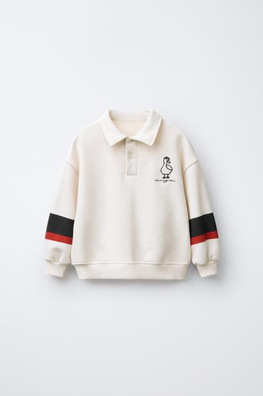 SUDADERA POLO PATO BORDADO - Crudo de Zara