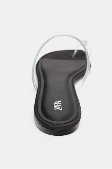 FLAT VINYL STRAP SANDALS - Transparent by Zara - Image 4