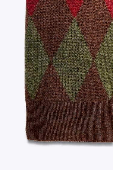 POLOJACKE MIT RAUTENMUSTER - Bunt von Zara