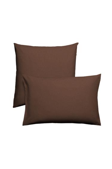 PERCALE PILLOWCASE (200 THREAD COUNT) - Chocolate by Zara