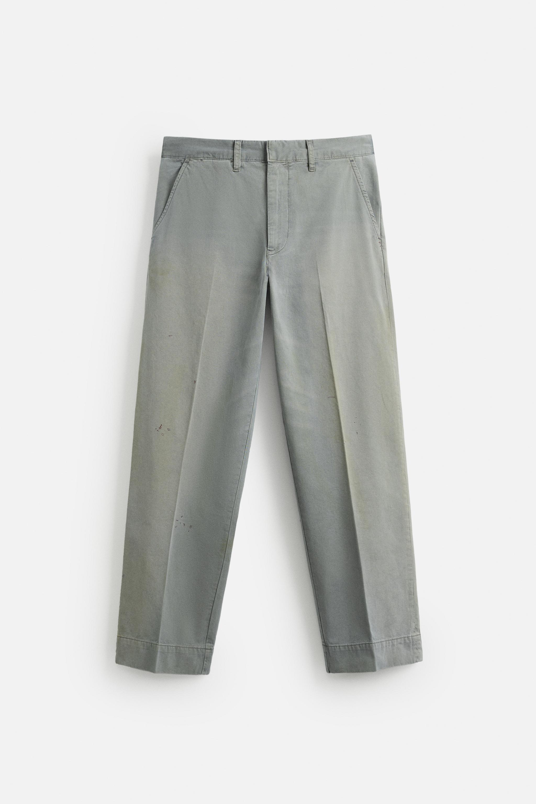 VINTAGE EFFECT PRINT CHINO PANTS - Gray | ZARA United States