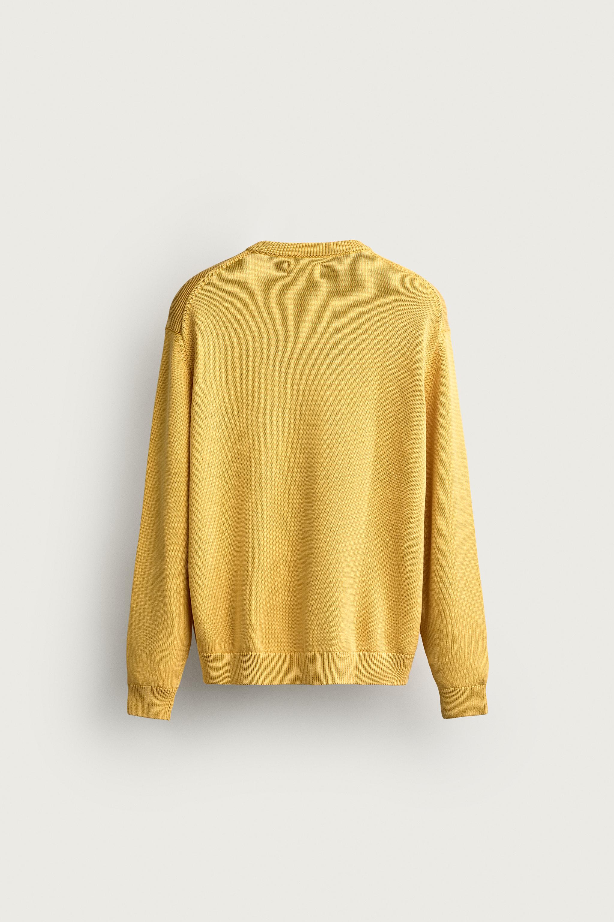 Zara FRUIT OF THE LOOM™ NAKIŞLI V YAKA PAMUKLU KAZAK görsel 7