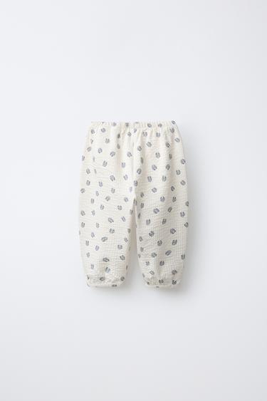 PANTALON TEXTURÉ PETITS LAPINS - Écru de Zara - Image 1