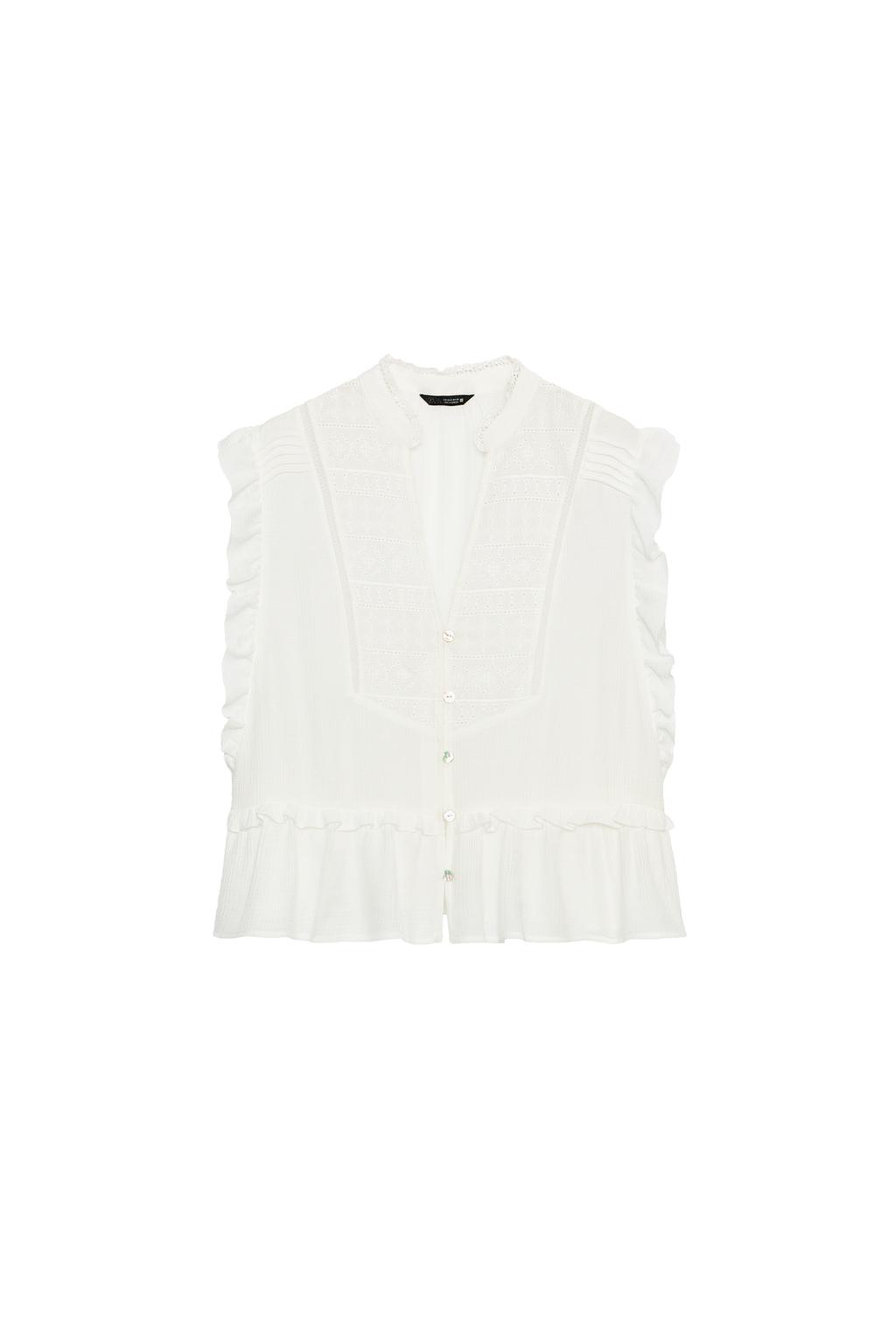 EMBROIDERED RUFFLE TOP - image 3