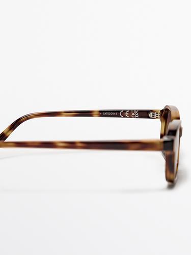 Zara Small rectangular sunglasses - Brown - Image 0