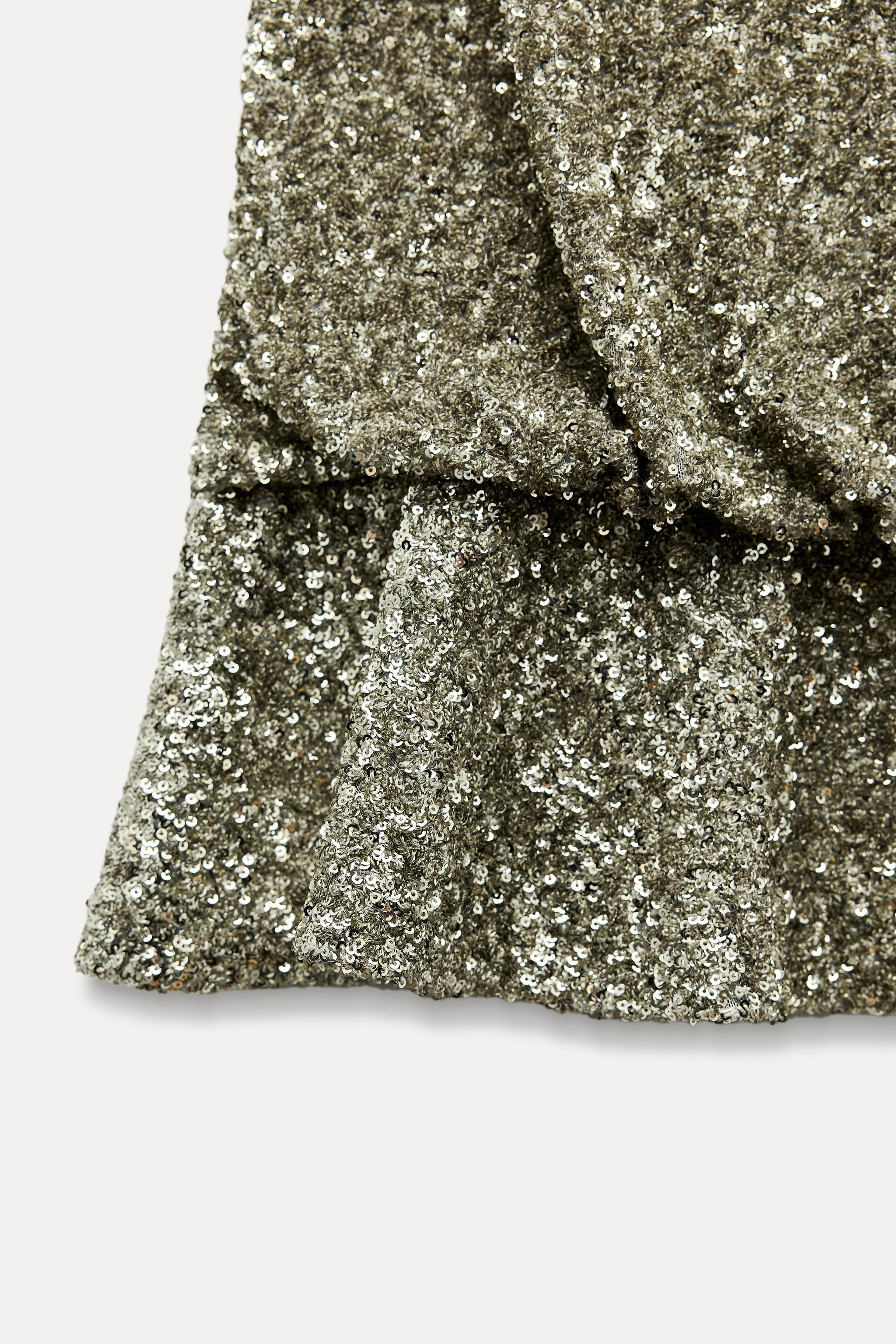 SEQUIN DRESS WITH HEADBAND ZW COLLECTION - Silver | ZARA