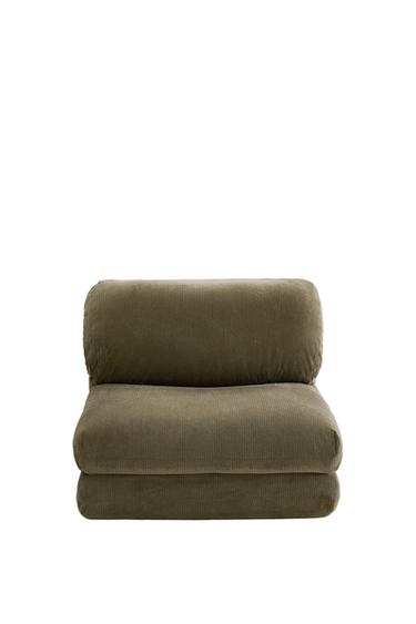 FOLDING CORDUROY CHAIR - Green by Zara