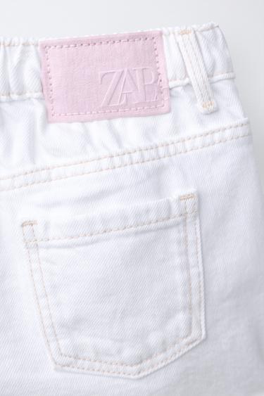 BERMUDA EN JEAN MOM FIT - Blanc de Zara - Image 3