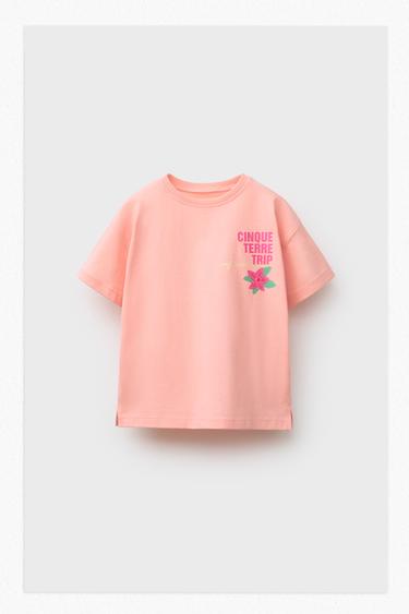 BEACH PRINT T-SHIRT - Pink by Zara