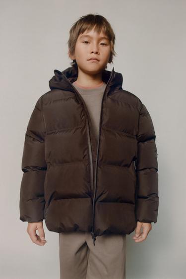 WATER-REPELLENT QUILTED COAT WITH LABEL - Brown by Zara