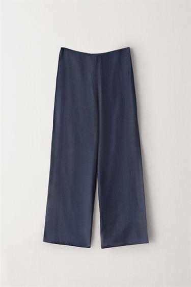 SEMI-SHEER TROUSERS - Mid-blue by Zara - Image 4
