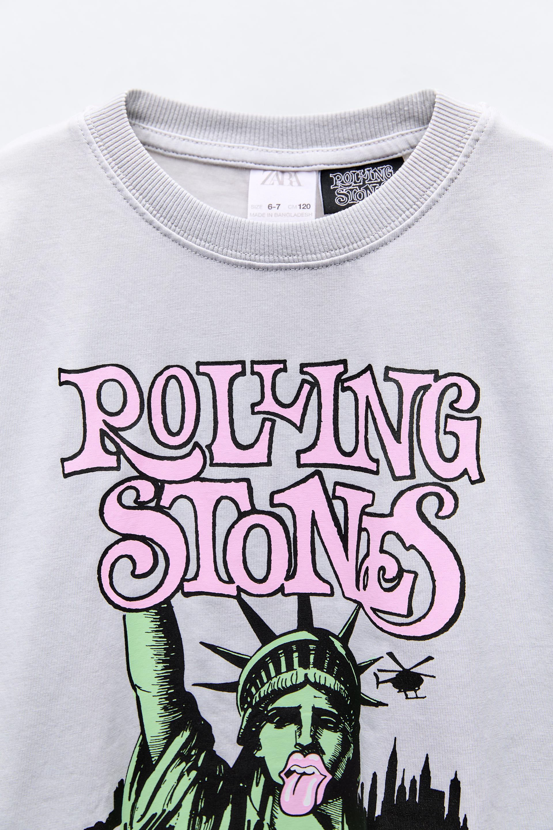 Zara t shirt rolling stones sale