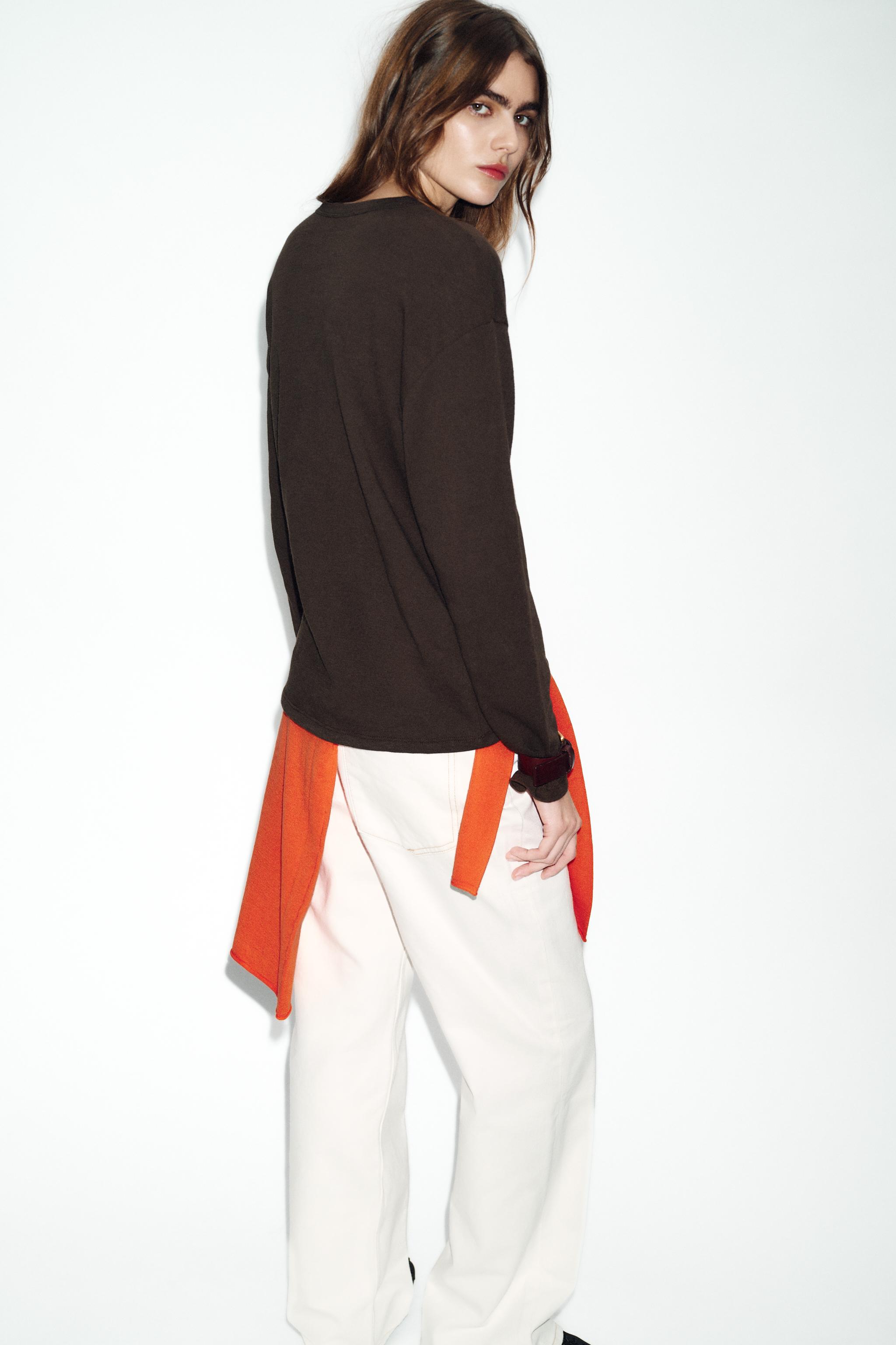 ラスティックロングスリーブTシャツ - オフホワイト | ZARA Japan / 日本