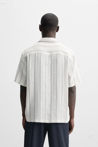 STRIPED TEXTURED SHIRT - Grey by Zara - Image 2