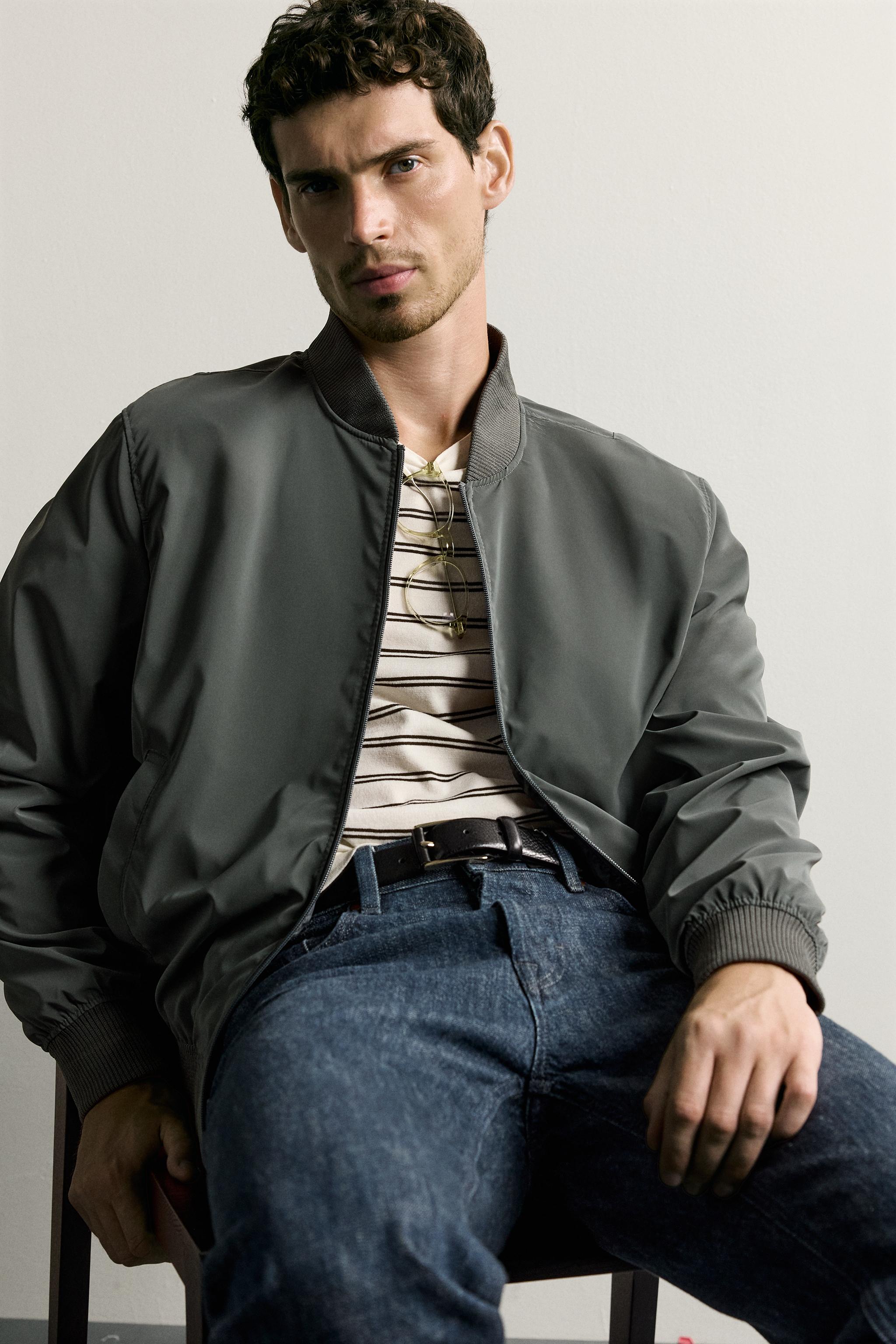 Мужские куртки Zara TECHNICAL BOMBER JACKET — фото 5