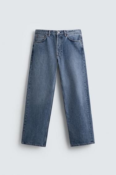 Zara STRAIGHT FIT JEANS - Mid-blue