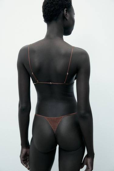 TANGA MIT SEIDENSTRUKTUR LIMITED EDITION - Braun von Zara