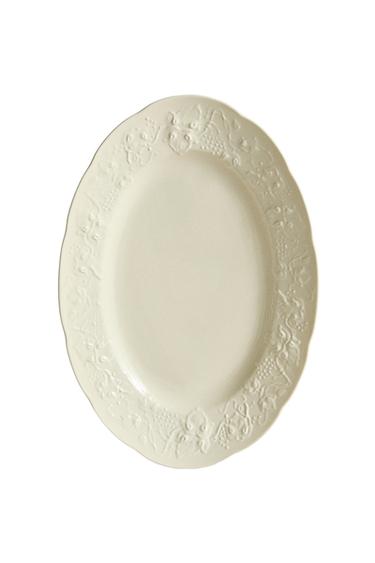 GRAPE PORCELAIN SERVING DISH - Cream by Zara