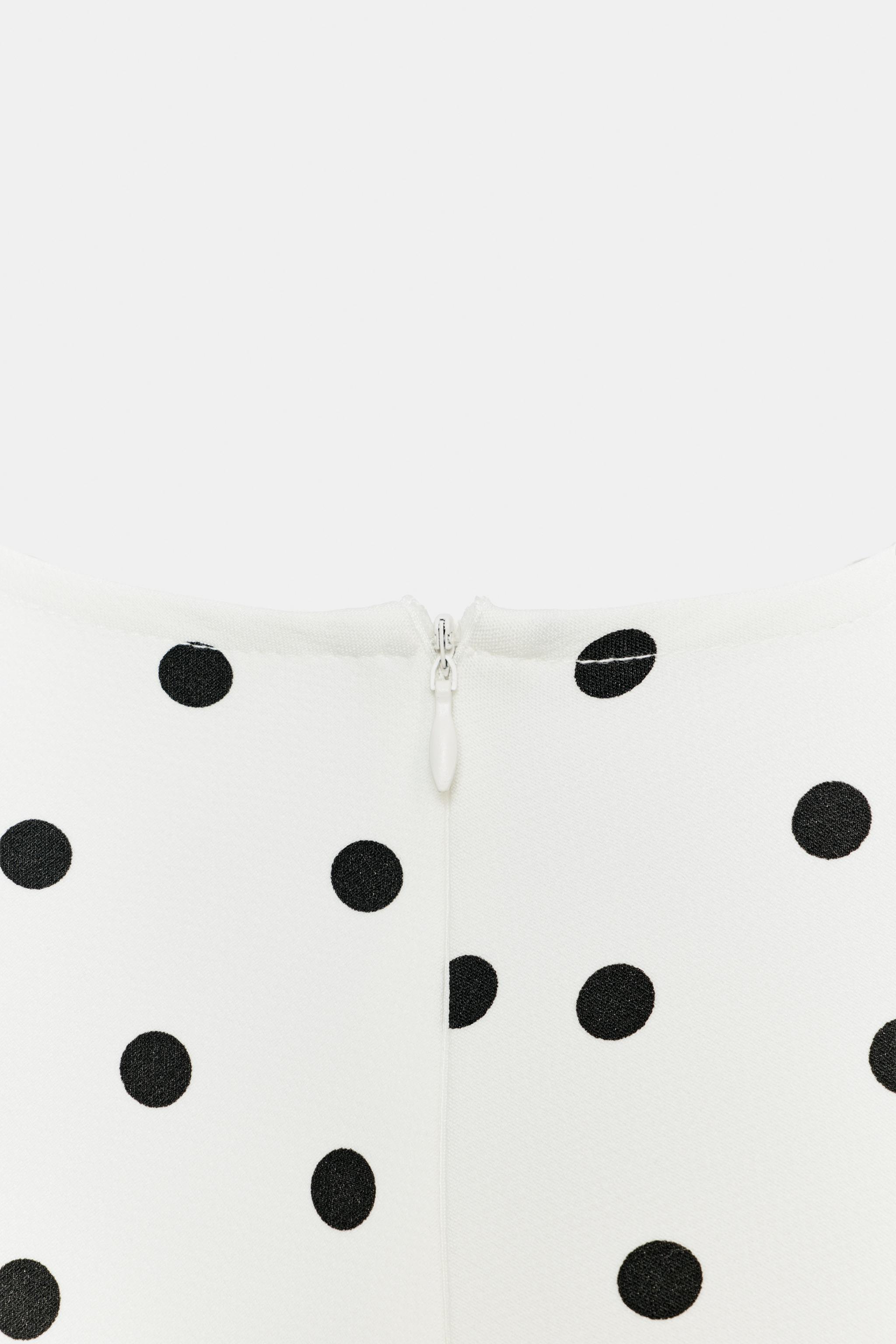 Женские рубашки Zara POLKA DOT SHOULDER PAD TOP — фото 9