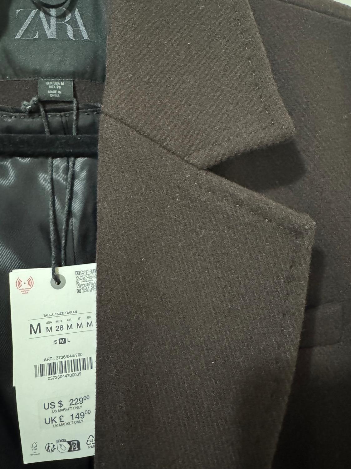 OVERSIZED DOUBLE-BREASTED WOOL COAT ZW COLLECTION - Image 3
