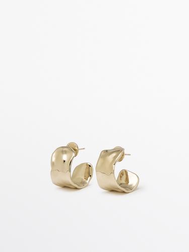 Zara Irregular hoop earrings - Golden - Image 0