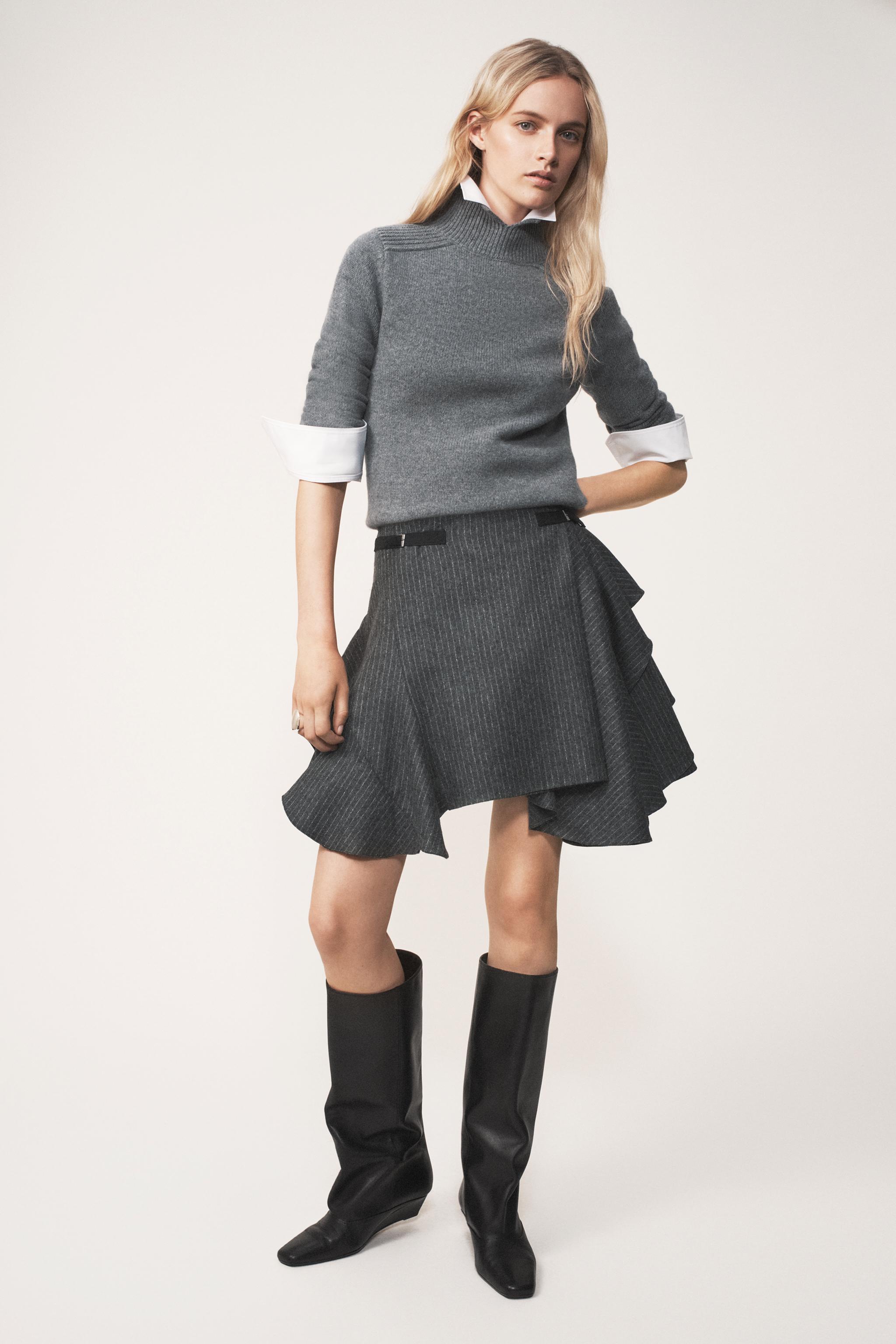 WOOL-BLEND STRIPED SKIRT - THE ITEM